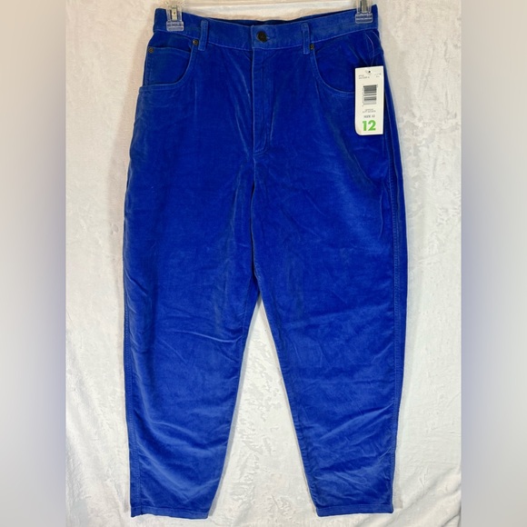 Liz Claiborne Pants - NWT Lizwear Petite Blue Velvet Pants Size 12P Vintage Liz Claiborne Jewel Tone
